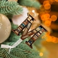 thumbnail image 6 of HomeDM Letter M Christmas Tree Ornaments, Book Lovers Hanging Pendant, 2D Flat Acrylic Wreaths Xmas Tree Home Decor, 26 Letter Bookshelf Xmas Ornament, Gifts for Book Lovers, Christmas, 6 of 9
