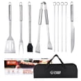 thumbnail image 1 of Commercial Chef 10-Piece Stainless Steel BBQ Grill Tool Set, 1 of 7