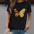 thumbnail image 3 of Puntoco Mujeres Casual Impresión Camisas Manga Corta Camiseta Suelta tops Túnica Blusa Puntoco Puntoco-2768, 3 of 4