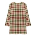 thumbnail image 3 of Christmas Red And Green Checkered Pattern with White Dots Loose Dress Evening Dress Summer Dresses for Women Luxury Dress Long Sleeved Dress, 3 of 4