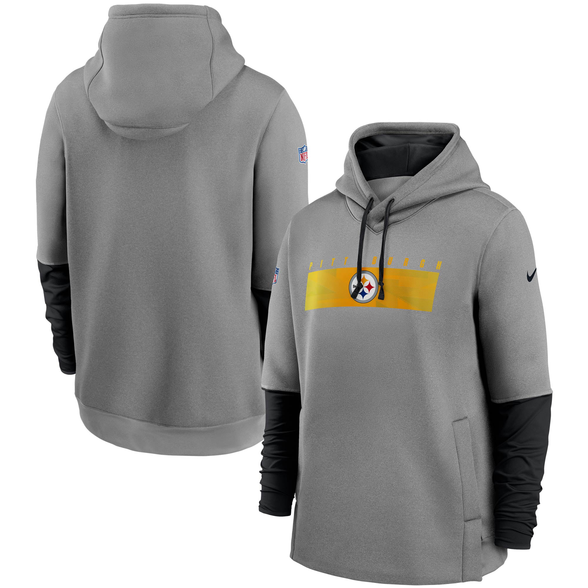 pittsburgh steelers nike team issue classic grey hoodie