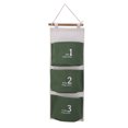 thumbnail image 1 of Bolsa Colgante De Lino Zhivalor 3 Bolsillos Patrón Verde, 1 of 8