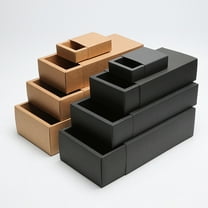 WHAMVOX Black Kraft Paper Gift Boxes with Drawer Design for Storage Use 20 Pieces Solid Color Paperboard 6.5x6.5x3cm