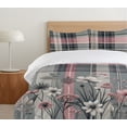 thumbnail image 4 of Ambesonne Flowers Duvet Cover Set, Muted Meadow Floral Scene, Queen, Pale Pink Dark Sea Green, 4 of 4