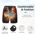 thumbnail image 3 of Bingfone Renard à Flamme Rouge et Gris pour Hommes Maillot de Bain Double Couche avec Doublure, Style à Cordon avec Poches Shorts de Plage Maillot de Bain pour Hommes-Petit, 3 of 6