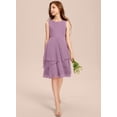 thumbnail image 3 of Drtj 2-14T Kids Junior Bridesmaid Wedding Dress A-line Scoop Knee-Length Chiffon Flower Girl Dresses, 3 of 6