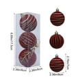 thumbnail image 3 of hulanddfd Velvet Christmas Ball Ornaments Pack of 3pcs Red Shatterproof Flocked Xmas Balls Xmas Hanging Decoration for Tree Railing and Wedding Home Decor 6cm/2.36", 3 of 6