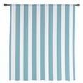 thumbnail image 2 of Aqua Striped Semi Sheer Curtains Drapes for Living Room, Bedroom, French Doors Window 72 Inches Long, Modern Farmhouse Blue White Stripes Rod Pocket Chiffon Curtain Drapery Voile Draperies Panel, 2 of 6