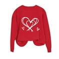 thumbnail image 4 of YueHuiYing Women's Oversized Hoodless Sweatshirt with Layered Heart Print Crew Neck Long Sleeve - Valentine's Day Sweet & Edgy Style Top, 4 of 6