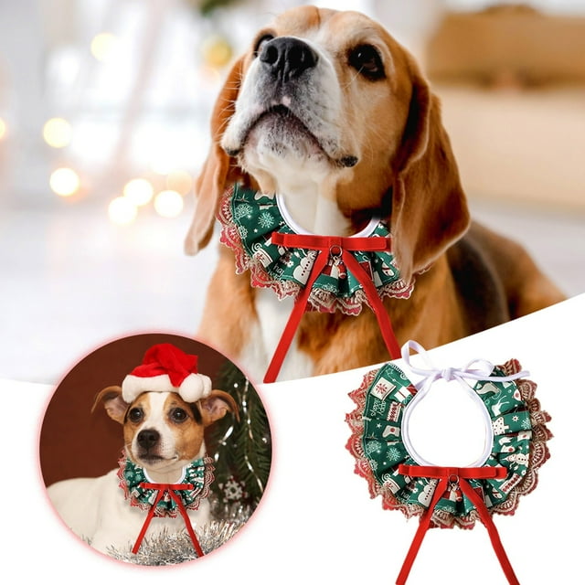 Festif Foulard de Cou pour Animaux de Compagnie Accessoire de Déguisement pour Chats et Chiens avec Design de Collier Réglable
