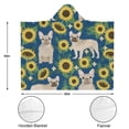 thumbnail image 3 of Wearable Blanket,French Bulldog Sunflowers Floral Hooded Wearable Flannel Blanket for Adults & Teens with Buckle,Winter Poncho Shawl Wrap Cape,50"x60", 3 of 5