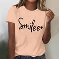 thumbnail image 2 of Women's Casual Smilee Printed Crew Neck T-Shirt Comfortable Fashion Top for Everyday Wear, 2 of 2