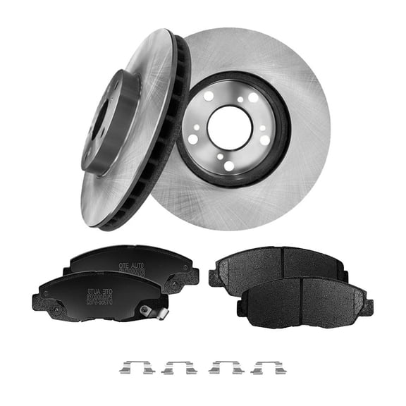 Set of 6 Front 282mm Brake Disc Rotors-Ceramic Brake Pad Kit For 1998-2002 Honda Accord