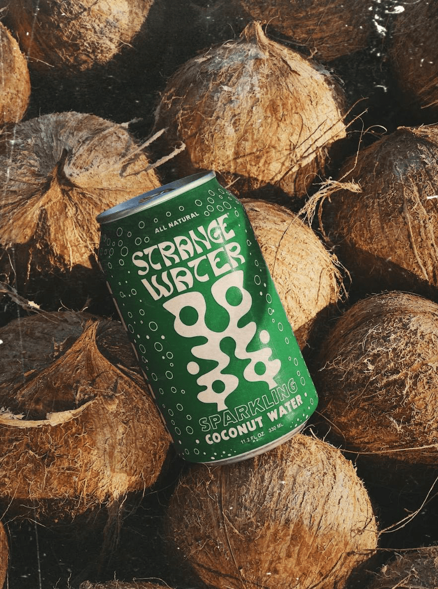 Strange Water Sparkling Coconut Water, 11.2 fl oz Cans, 8 Pack