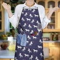 thumbnail image 2 of Dark Blue Cartoon Unicorn Heart Pattern Apron-Garden Aprons for Women with Pockets-Cotton Linen Waterproof Kitchen Cooking Gardening Aprons Adjustable for Kitchen,Cooking,BBQ and Salon 33x27 Inch, 2 of 2