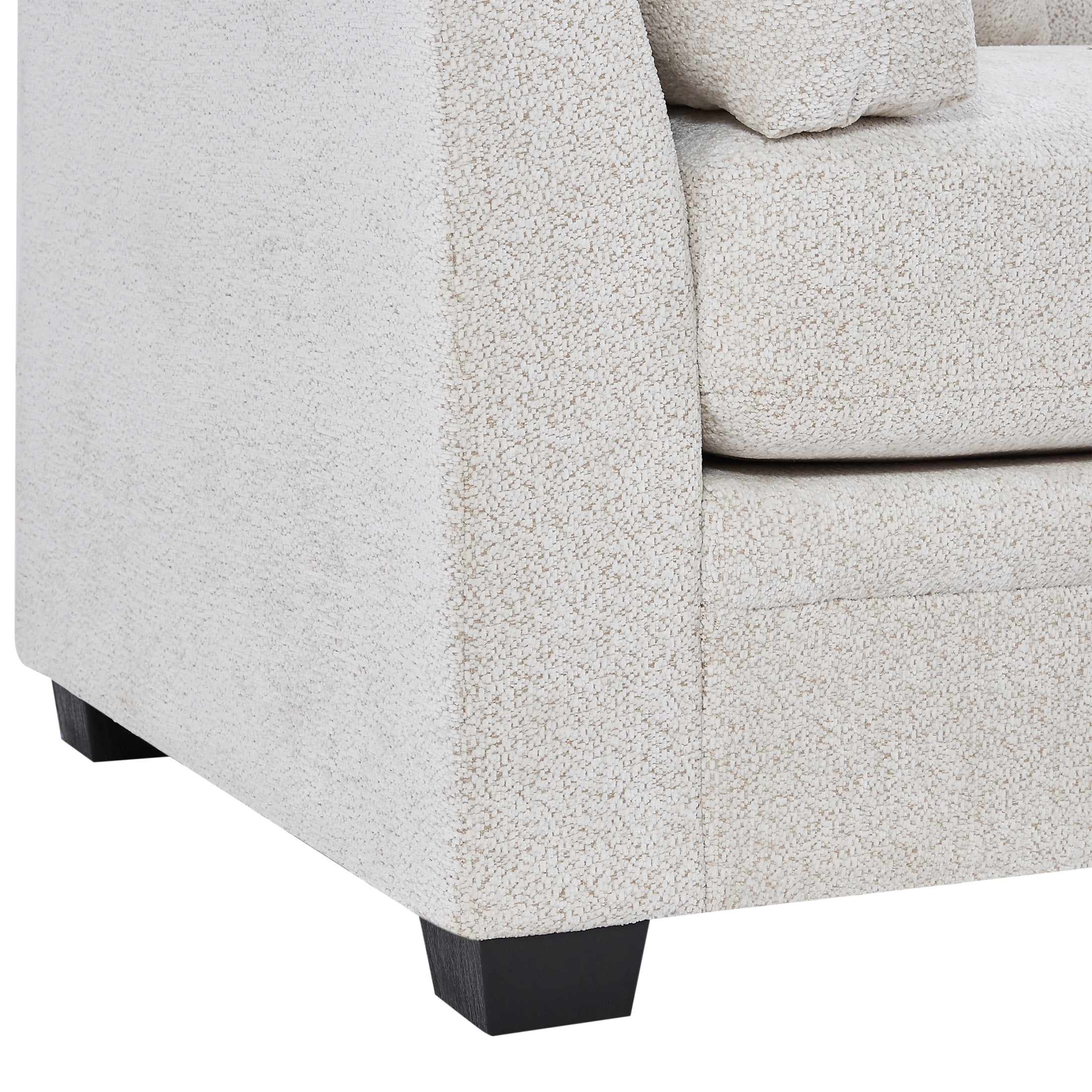Christopher Knight Home 83.5" Modern 3-Seater Sofa with Flared Arms and Pillows, Chenille Upholstery, Beige