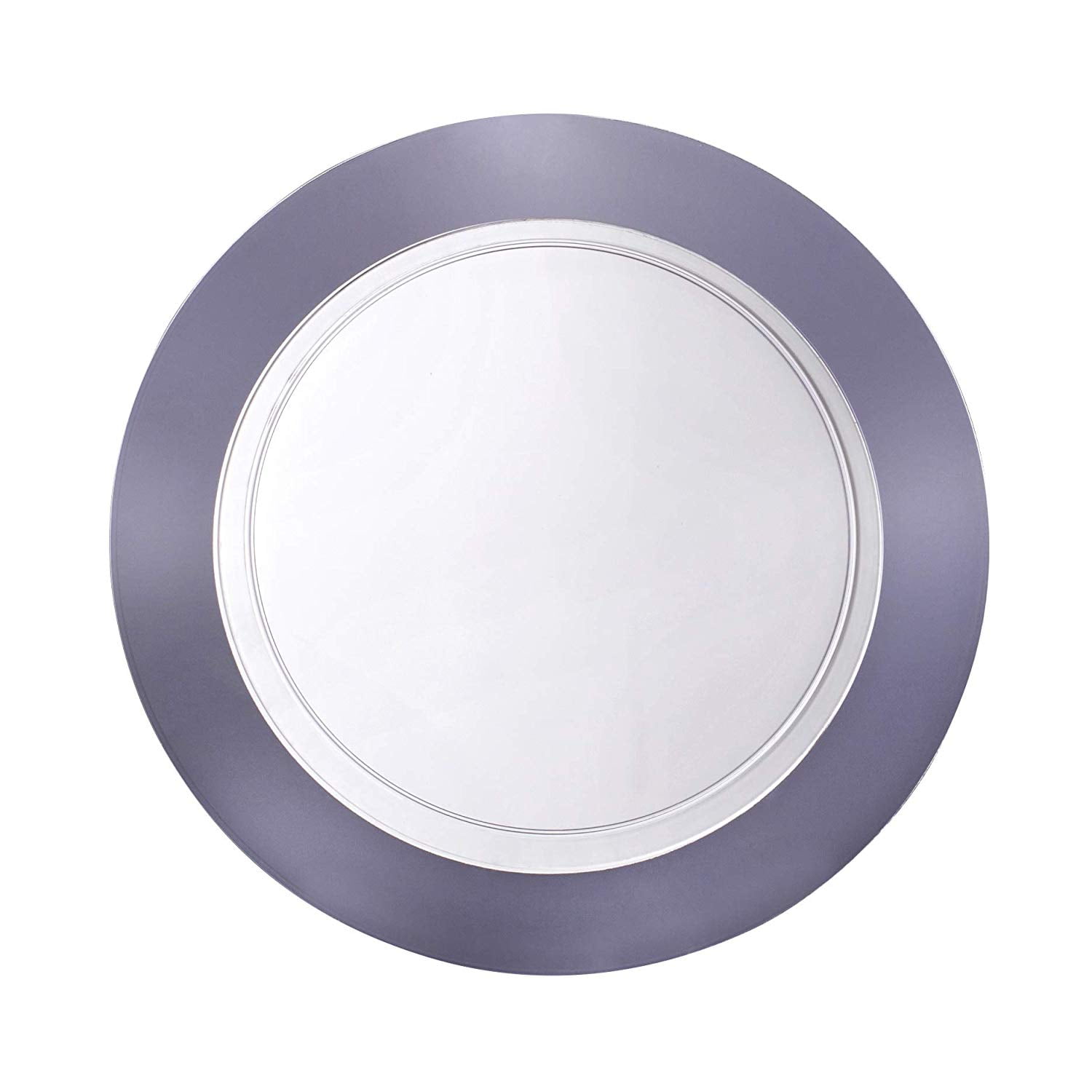Premium Heavy weight 7.5" Clear Round Dinner Plastic Plates With Gold Rim 40PK 