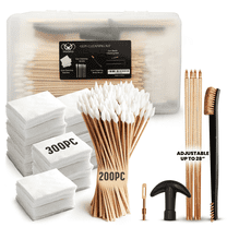 Moarka Gun Cleaning Kit with 300 Gun Cleaning Patches, 200 Cleaning Swabs, Double-Ended Brass Brush, Cleaning Rod