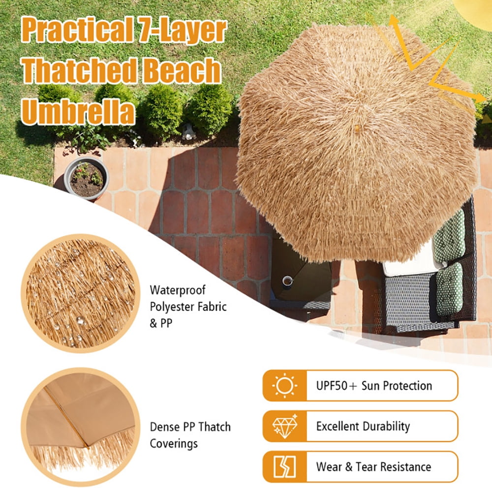 Aimee Lii 8 Feet Patio Thatched Tiki Umbrella Hawaiian Hula Beach Umbrella, Sunbrella Umbrella Outdoor Patio Aimee Lii 8 Feet Patio Thatched Tiki Umbrella Hawaiian Hula Beach Umbrella, Sunbrella Umbrella Outdoor Patio
