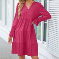 thumbnail image 4 of DailyTrove Women's V-Neck Wrap Midi Dress, Long Sleeve, Casual Office & Date Night Wear, Stretchy Knit Fabric, 4 of 5
