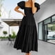 thumbnail image 1 of Vestimenta Casual Vestido Midi de Mujer Vestido Maxi de Manga Corta con Cuello Cuadrado para Cóctel (Negro XL) Cgtredaw Para estrenar, 1 of 1