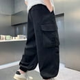 thumbnail image 5 of UJNDER Boy's Casual Athletic Lightweight Ice Silk Trousers for Big Kids Daily Wear Boys Sweatpants,Black,9-10 Years, 5 of 5