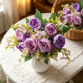 thumbnail image 4 of Purple Artificial Peony Bouquet Lifelike No Fade Flowers for Wedding Table Centerpiece Decor, by Bradem, 4 of 8