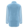 thumbnail image 5 of Women's Casual V Neck Long Sleeve Tunic Dress Mesh Polka Dot Sleeve Mini Shift Dress Loose Fit Breathable Comfy Chic Style Date Night Cocktail Party Apparel, 5 of 7