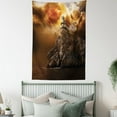 thumbnail image 4 of Fantasy Tapestry, Fantasy Castle on Top of the Cliff with Thunder Supernatural Place Fiction Print, Wall Hanging for Bedroom Living Room Dorm Decor, 40W X 60L Inches, Orange Brown, by Ambesonne, 4 of 5