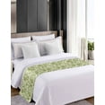 thumbnail image 4 of Xipuska Green Palm Leaf Bed Runners for Cal King Size Bed, Decorative Bed Throws for Foot of Bed, Watercolor Summer Leaves Bed Runner Sofa Throw Bedding Scarf Protector Slipcover for Bedroom/Hotel, 4 of 6