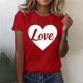 thumbnail image 2 of VKOYWKM Women's Valentines Day T Shirts Romantic Love Heart Graphic Tee Tops Short Sleeve Crew Neck Valentine Gift Tee Casual Hearts Tops, 2 of 6