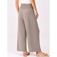 thumbnail image 4 of ANRABESS Womens High Waisted Palazzo Pants Lightweight Casual Summer Pants Loose Lounge Pants Flowy Wide Leg Trousers for Beach Travel Vacation Wheet S, 4 of 8
