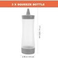 thumbnail image 3 of Paquete de 3 botellas exprimibles para condimentos, botellas de plástico de 350 ml con tapas, botella de salsa para ketchup, mostaza, aceite de oliva, pegamento y más (gris), 3 of 4