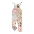 thumbnail image 5 of Odeerbi 5-14 Years Kids Girls Summer Jumpsuit Floral Print Camisole Romper Casual Overalls Bib Overall Pantss with Pockets, 5 of 6