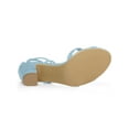 thumbnail image 3 of BLISSFUL STEP Women's Open Toe Lace-Up High Block Heeled Sandals Sky Blue (Size 7.5), 3 of 7