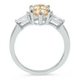 thumbnail image 4 of 2.5 ct Pear Cut Natural Morganite 3 Stone 14K White Gold Womens Engagement Ring, 4 of 6