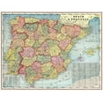 thumbnail image 2 of Cram 18x15 Black Ornate Wood Framed with Double Matting Museum Art Print Titled - Iberian Peninsula Spain Portugal - Cram 1898, 2 of 4