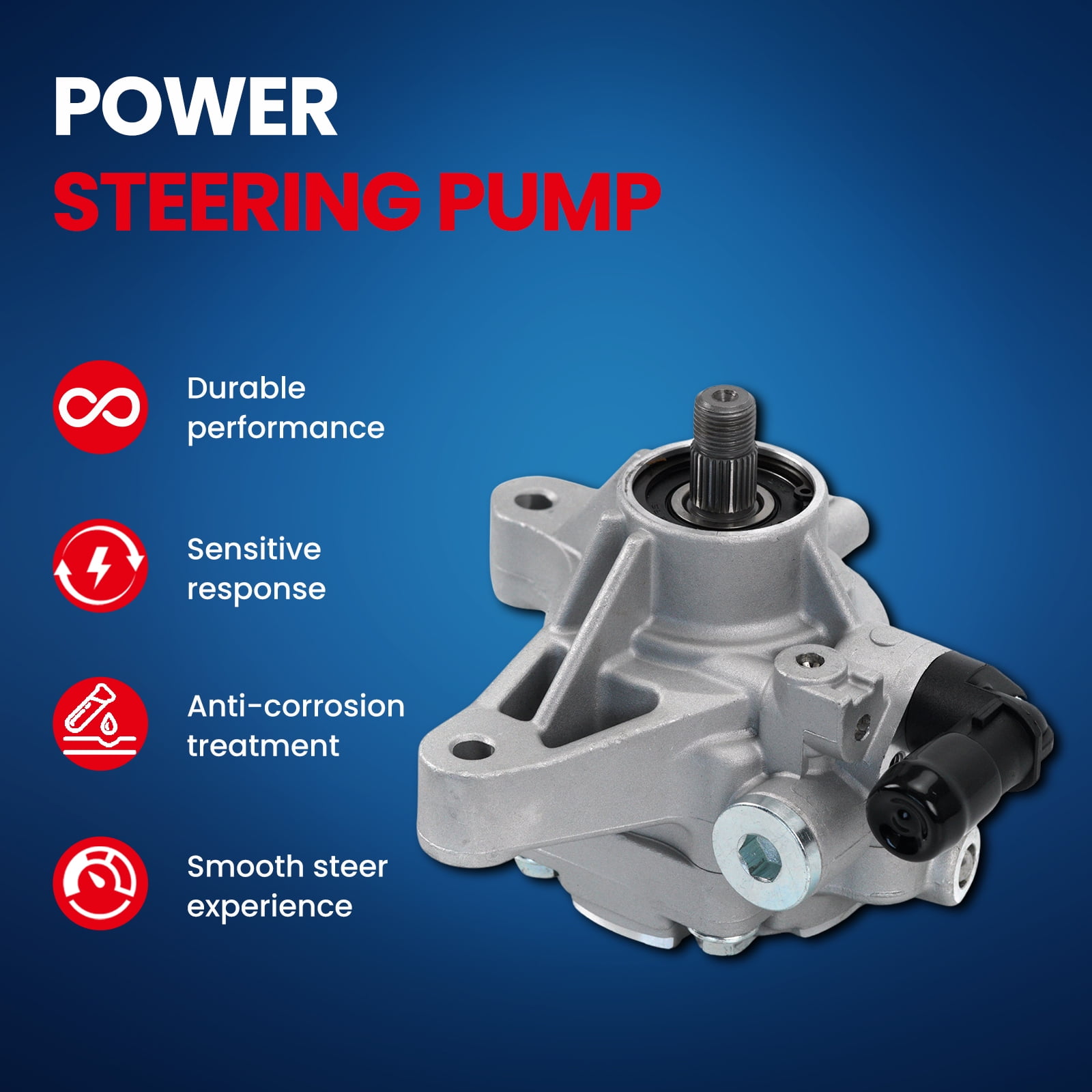 MOCA AUTOPARTS Power Steering Pump Fit for 2003-2005 Honda Accord 2.4L