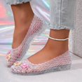thumbnail image 2 of Women Casual Flat Jelly Sandals Flower Decorations Beach Sandals (White 37), 2 of 8