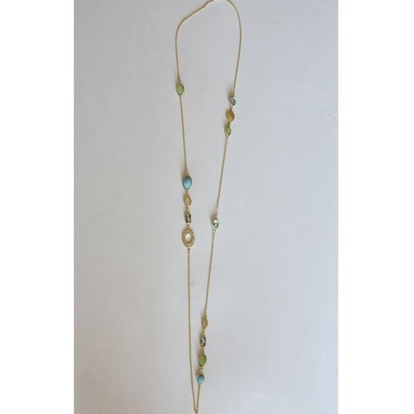 Collier Doré avec Cristaux de Forme Géométrique -36 Pouces
