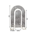 thumbnail image 4 of BalsaCircle 2 Silver Big Sequin Round Top Wedding Arch Backdrop Stand Covers Party Wedding Reception Events Decorations Supplies, 4 of 7