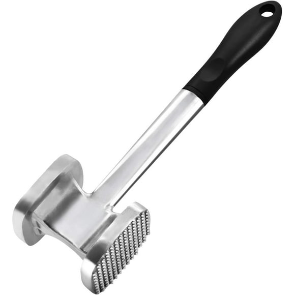 Heavy Duty Aluminium Meat Tenderizer, Dual-side Mallet for Beef, Chicken, Fish, Ergonomic Non-Slip Grip, Large Tool for Efficient Preparation and Easy Cleaning