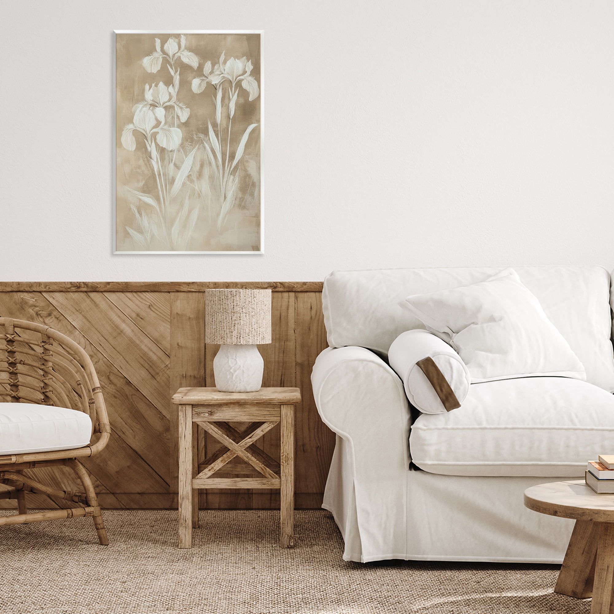 Stupell Industries Neutral Iris Botanical Study Wall Plaque Art, design by Petal Prints Design