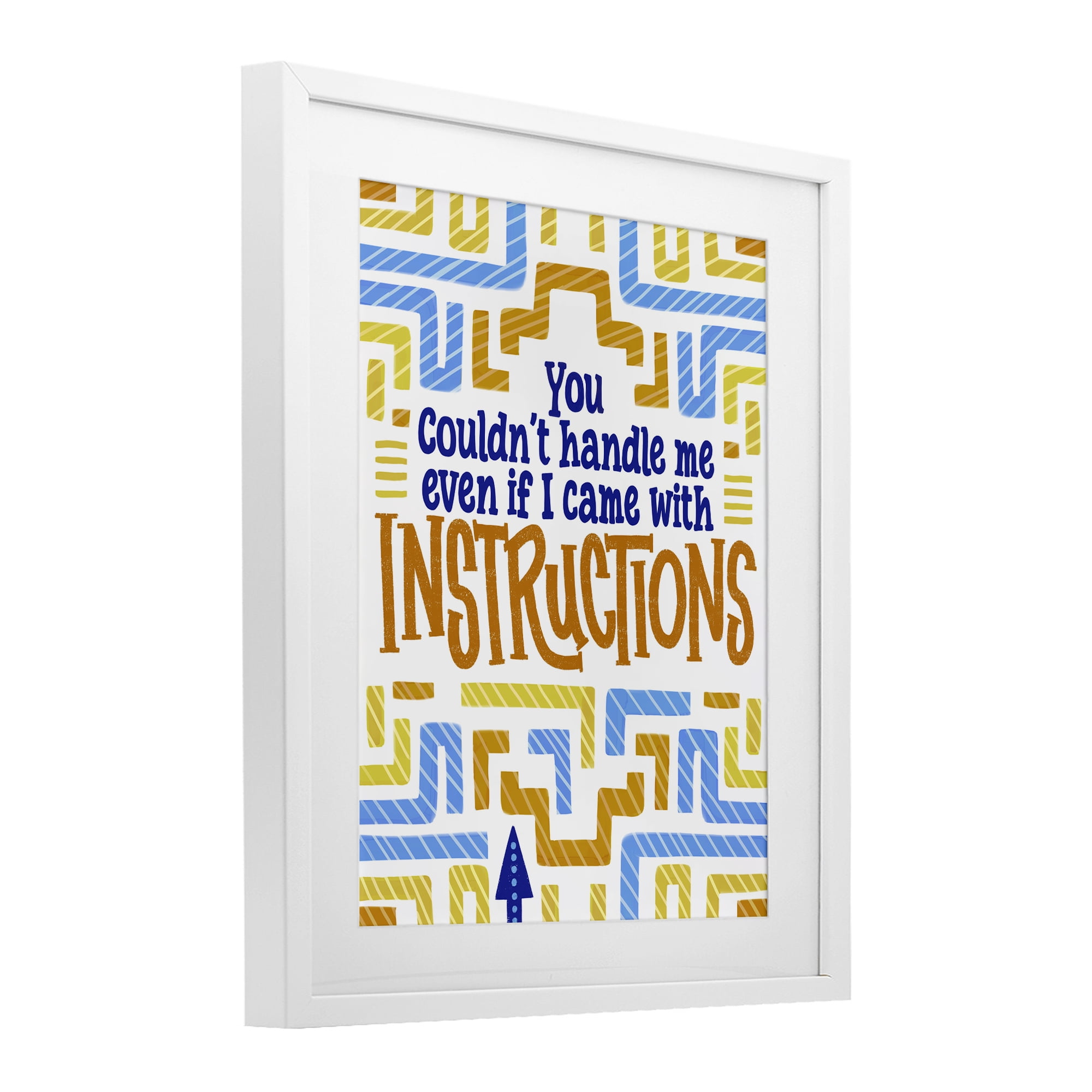 Stupell Industries Funny Can't Handle Me White Framed Print Under Glass, design by Connie Summers