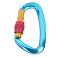 thumbnail image 1 of Mosquetón con bloqueo en D para montañismo, mosquetón resistente de aleación para escalada, color azul, 1 of 10