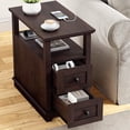 thumbnail image 4 of PLAMLE End Table for Living Room with 2 Drawers Farmhouse Narrow Sofa Side Table For Small Spaces Wooden Nightstand with Storage for Bedroom, Dorm, Office, 4 of 8