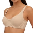 thumbnail image 4 of IQOGKRN Women's Underwire Bra Seamless Unpadded Support Bra with Wide Straps for Lift Comfortable Bra Beige L, 4 of 8