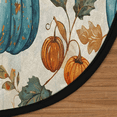 thumbnail image 2 of CURLYOOT Blue Pumpkins Maple Leaves 5.2ft Round Rug for Living Room, Large Washable Area Rug, Non Slip Floor Mat Indoor Rugs for Bedroom, Dining Room, Offices, Entryway, 2 of 6