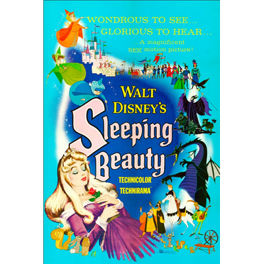 1959 Sleeping Beauty Movie Poster 24x36 Disney Animated Classic Film