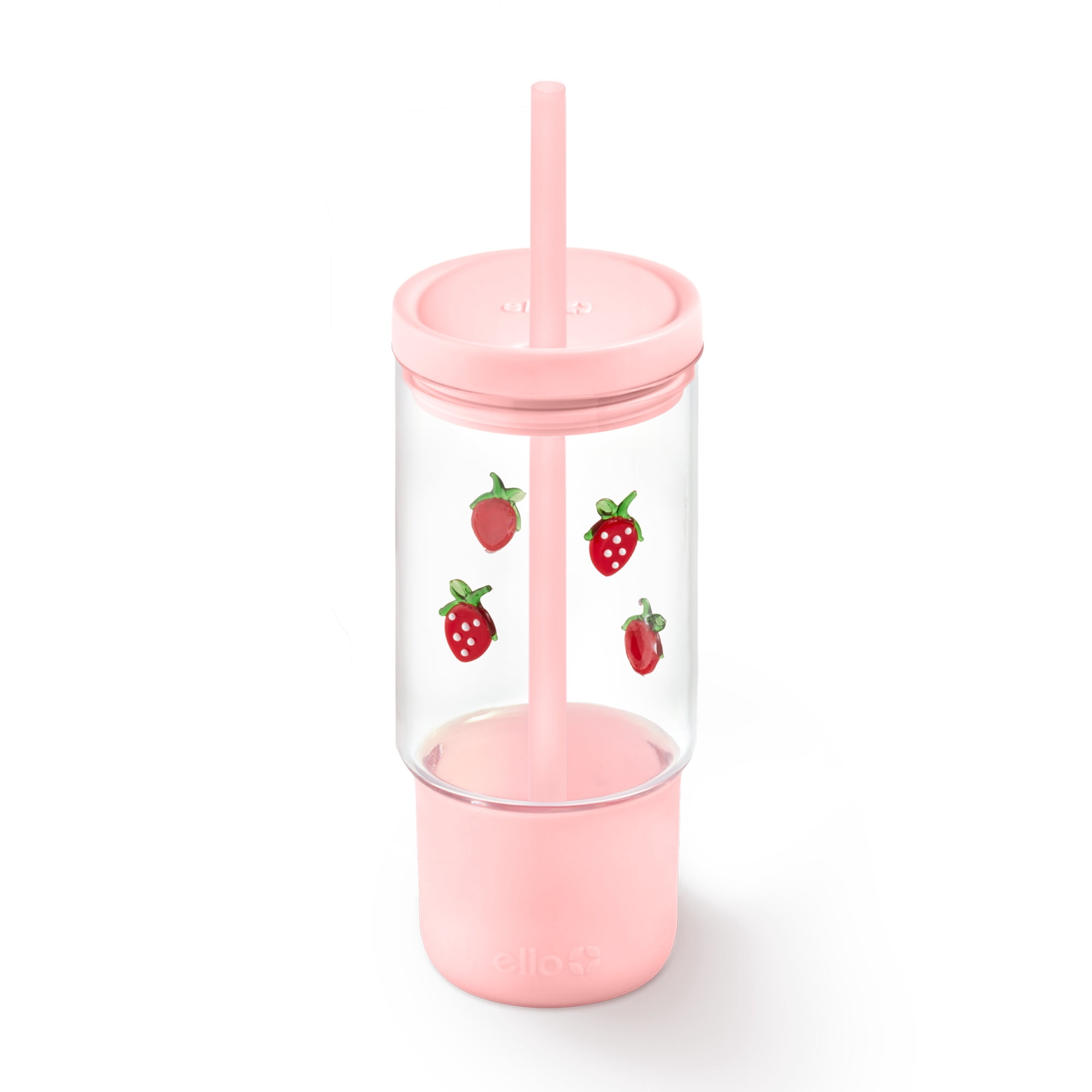 Ello Charmed 18oz Glass Tumbler with Lid and Straw